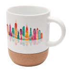 Caneca de cerâmica para sublimação com base de cortiça 300 ml cor branco