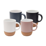 Caneca de cerâmica em acabamento mate e base de cortiça 300 ml cor branco segunda vista várias cores
