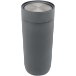 Copo térmico de aço inoxidável com abertura de botão 350 ml cor cinzento segunda vista frontal