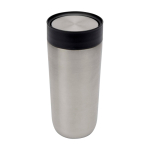Copo térmico de aço inoxidável com abertura de botão 350 ml cor prateado segunda vista frontal