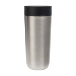 Copo térmico de aço inoxidável com abertura de botão 350 ml cor prateado
