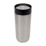 Copo térmico de aço inoxidável com abertura de botão 350 ml cor prateado terceira vista