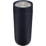 Copo térmico de aço inoxidável com abertura de botão 350 ml cor azul-marinho segunda vista frontal