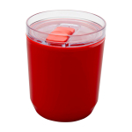 Copo térmico de plástico reciclado com design simples 180 ml cor vermelho segunda vista frontal