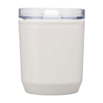 Copo térmico de plástico reciclado com design simples 180 ml cor branco segunda vista traseira