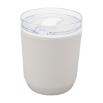 Copo térmico de plástico reciclado com design simples 180 ml cor branco terceira vista