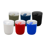 Copo térmico de plástico reciclado com design simples 180 ml cor branco segunda vista várias cores