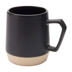 Caneca de cerâmica com acabamento mate e base sem esmaltar 300 ml cor preto segunda vista frontal