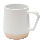 Caneca de cerâmica com acabamento mate e base sem esmaltar 300 ml cor branco segunda vista frontal