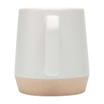 Caneca de cerâmica com acabamento mate e base sem esmaltar 300 ml cor branco segunda vista traseira