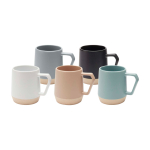 Caneca de cerâmica com acabamento mate e base sem esmaltar 300 ml cor branco segunda vista várias cores