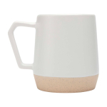Caneca de cerâmica com acabamento mate e base sem esmaltar 300 ml cor branco segunda vista com lateral