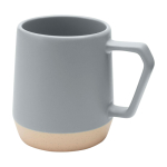 Caneca de cerâmica com acabamento mate e base sem esmaltar 300 ml cor cinzento segunda vista frontal