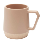 Caneca de cerâmica com acabamento mate e base sem esmaltar 300 ml cor marfim segunda vista frontal