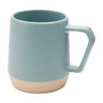 Caneca de cerâmica com acabamento mate e base sem esmaltar 300 ml cor azul pastel segunda vista frontal
