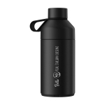 Garrafa de aço inoxidável reciclado, parede dupla 750 ml Ocean Bottle cor preto vista impressa logo 2
