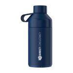 Garrafa de aço inoxidável reciclado, parede dupla 750 ml Ocean Bottle cor azul-marinho vista impressa logo 2