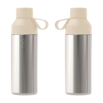 Garrafa feita de materiais reciclados com chávena 620 ml Ocean Bottle cor areia terceira vista