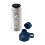 Garrafa feita de materiais reciclados com chávena 620 ml Ocean Bottle cor azul-marinho vista impressa logo 2