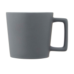 Caneca de cerâmica com acabamento mate e pega retangular 370 ml vista lateral