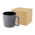 Caneca de cerâmica com acabamento mate e pega retangular 370 ml