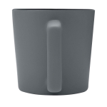 Caneca de cerâmica com acabamento mate e pega retangular 370 ml segunda vista traseira