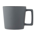 Caneca de cerâmica com acabamento mate e pega retangular 370 ml vista lateral