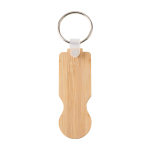 Porta-chaves de bambu com moeda para carrinho com estilo compacto cor natural segunda vista frontal