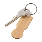 Porta-chaves de bambu com moeda para carrinho com estilo compacto cor natural segunda vista