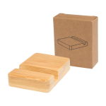 Suporte de bambu para telemóvel com ângulo de visão ergonómico cor madeira