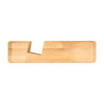 Suporte de bambu para telemóvel com ângulo de visão ergonómico cor madeira vista lateral
