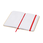 Caderno de capa dura de papel reciclado com fita, folhas A6 lisas cor vermelho segunda vista