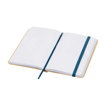 Caderno de capa dura de papel reciclado com fita, folhas A6 lisas cor azul-marinho segunda vista