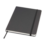 Caderno de capa dura e papel de pedra, folhas A5 pautadas cor preto