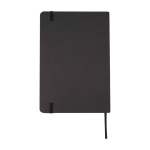 Caderno de capa dura e papel de pedra, folhas A5 pautadas cor preto segunda vista traseira