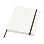 Caderno de capa dura e papel de pedra, folhas A5 pautadas cor branco