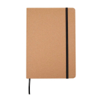 Caderno de capa dura e papel de pedra, folhas A5 pautadas segunda vista frontal
