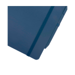Caderno de capa dura de plástico reciclado, folhas A5 pautadas cor azul-marinho vista detalhe 1