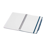 Caderno de capa dura de plástico reciclado, folhas A5 pautadas cor azul-marinho segunda vista