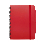 Caderno de capa dura de plástico reciclado, folhas A5 pautadas segunda vista frontal