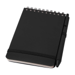 Caderno de capa oceânica de plástico reciclado, folhas A6 pautadas cor preto