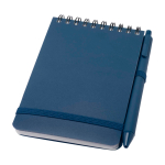 Caderno de capa oceânica de plástico reciclado, folhas A6 pautadas cor azul-marinho