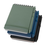 Caderno de capa oceânica de plástico reciclado, folhas A6 pautadas cor azul-marinho segunda vista várias cores