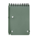 Caderno de capa oceânica de plástico reciclado, folhas A6 pautadas cor verde pastel segunda vista traseira