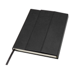 Caderno de capa dura de plástico reciclado, folhas A5 pautadas cor preto