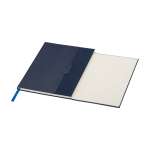 Caderno de capa dura de plástico reciclado, folhas A5 pautadas cor azul-marinho segunda vista