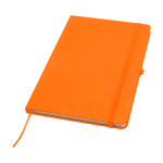 Caderno com bordas arredondadas e capa macia, folhas A5 pautadas cor cor-de-laranja