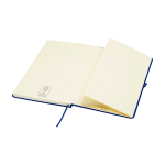 Caderno com bordas arredondadas e capa macia, folhas A5 pautadas cor azul-marinho terceira vista