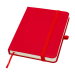 Caderno de capa dura, revestimento de toque macio, folhas A6 pautadas cor vermelho