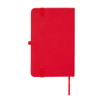 Caderno de capa dura, revestimento de toque macio, folhas A6 pautadas cor vermelho segunda vista traseira